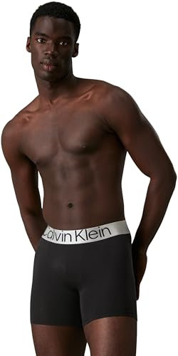 Calvin Klein Boxer Uomo Confezione da 3 Cotone Elasticizzato, Nero (Black), XS