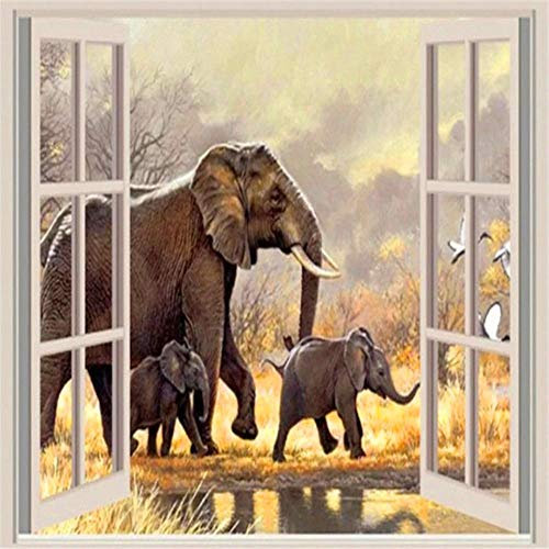 Puzzle 3000 Teile, Puzzle Erwachsene 3000 Teile, Elefant vor dem Fenster Impossible Puzzle, Puzzle Kinder Mädchen, Geschicklichkeitsspiel für die ganze Familie, Puzzle Erwachsene 3000 Teile-48.03x31.
