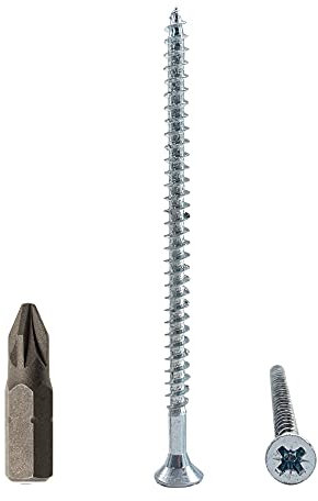 (Pack of 50 pcs) Zinc Plated Steel 4.0 x 70 mm Wood Screws, Chipboard Screws, Universal Pozi-Drive Screw, PZ Fully Threaded, Countersunk Head (50, 4.0 x 70 mm)