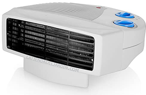 Suinga Chauffage horizontal - Régulateur de thermostat avec fonction anti-gel - Deux positions de chaleur 1000 et 2000 W - Position froid (ventilateur).