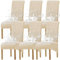 KELUINA XL Stuhlhussen,Universal Stretch Stuhlhussen 2er 4er 6er Set Stuhlbezug für Stuhl Esszimmer (Beige1, 6 Hussen)