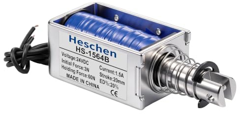 Heschen Magnet-Elektromagnet, HS-1564B, DC24V 1,5A, 20mm Hub, Kraft 60N, Push-Pull-Typ, offener Rahmen, Linearbewegung