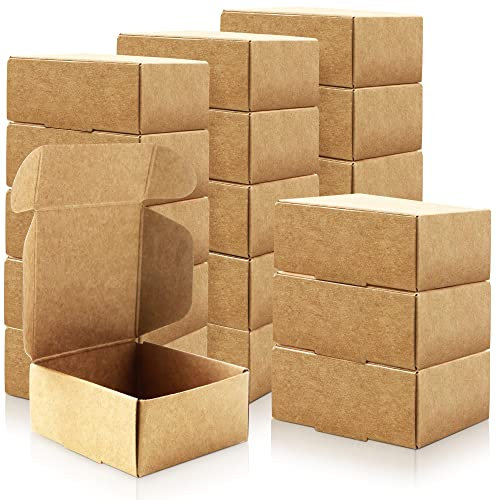 VERSAINSECT CS Mini-Kraft-Geschenkboxen, 2,16 x 2,16 x 0,98 cm, kleine Karteikarten, Schmuck, Soap Coin Shipping Boxen für Weihnachten, Festival, kleine Business, Kunsthandwerk und Partybevorzugungen
