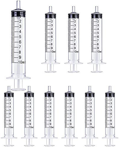 10 Pack 10ml/10cc Syringe Without Needle for Crafts Pets Feeding Industrial and Scientific (10ML)