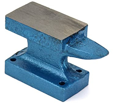 QWORK Iron Horn Anvil Bench Block, 1 Pound Cast Iron Hobby Anvil for Jewelry Making