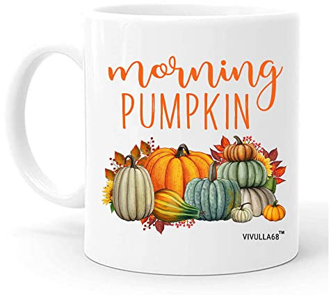 Vivulla68 Morning Pumpkin Coffee Mug, Fall Coffee Mug, Fall Themed Mugs, Pumpkin Mug, Autumn Coffee Cups, Pumpkin Shaped Mug, Hello Pumpkin Mug, Hello Fall Mug, Thanksgiving Gift