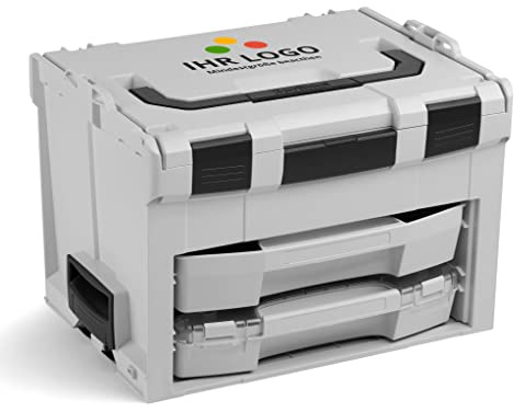 L-BOXX Sortimo LS BOXX 306 | Inkl. i-BOXX 72 C3 & LS-Schublade 72 Leer in Grau | Individuell Anpassbar Mit Ihrem Logo | Professioneller Werkzeugkoffer Aus Kunststoff