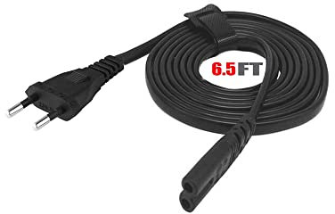 WICAREYO 2 m/6,5 Fuß Abbildung 8 Netzkabel Ersatz Wechsel Stromkabel Kompatibel für Soundbar und Kabellosen Bluetooth Lautsprecher