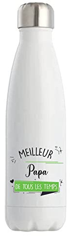 Bouteille isotherme Meilleur Papa de tous les temps | Gourde Idée Cadeau Famille Papa Fête des Pères Anniversaire Noël