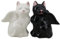 Ebros Ensemble salière et poivrière en céramique noir et blanc avec ailes d'ange chat diable ou ange