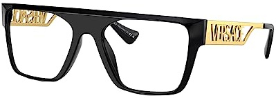 Versace VE 3326U GB1 Black/Gold Plastic Rectangle Eyeglasses 55mm