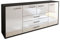 Lqliving Kommode Sideboard Eliana, Korpus in anthrazit matt, Front im Hochglanz-Design Weiß (180x79x35cm), inkl. Metall Griffen, Made in Germany