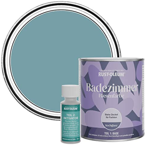 Rust-Oleum Blue Water-Resistant Bathroom Tile Paint in Gloss Finish - Pacific State 750ml