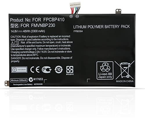 K KYUER FPCBP410 Laptop Akku Kompatibel mit Fujitsu Lifebook U554 U574 UH554 UH574 Ultrabook Series FMVNBP230 FPB0304 Notebook Replacement Battery 48Wh/3300mAh/4-Cell