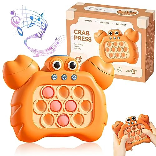 Jastown push bubble bambini,gioco pop it elettronico, Quick Push Game Fidget Toys Per Bambini, giochi popit elettrico, pop it, bubble pop game, giochi elettronici antistress adulti (Arancione)