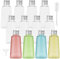 CAEEKER 12 PCS Miniature Alcohol Bottles 60ml Mini Liquor Bottles Small Favour Bottles Reusable Empty Bottles Plastic Juice Bottles Containers with Silver Screw Caps, Funnel, Cleaning Brush for Party