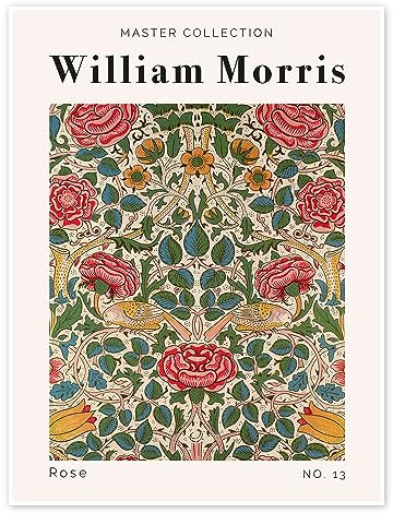 Rose No. 13 Poster von William Morris 50 x 70 cm Rot Wandbilder Wanddeko