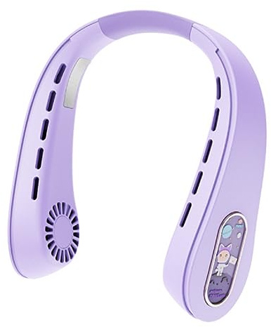 Hanging Neck Fan Cooling Mini Convenient Light Tone Learless Usb Small Fan (purple)