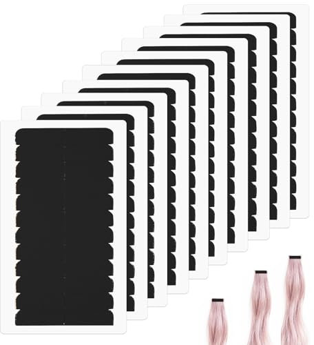 120 Stück Haarverlängerungsband, doppelseitiges Haarband, Ersatzband für Haarverlängerungen, selbstklebendes Echthaarband, Tabs, Tape in Extension, Ersatzband, Perückenband, Beauty-Tools (schwarz)