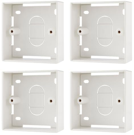 rhinocables Ethernet Back Box for Faceplates, Fits Wall Plate for Ethernet Cable Network Sockets Single Gang (4, 32mm)