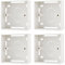 rhinocables Ethernet Back Box for Faceplates, Fits Wall Plate for Ethernet Cable Network Sockets Single Gang (4, 32mm)
