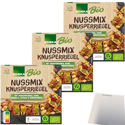 usy Bundle für Edeka Knusperriegel Nussmix 3er Pack (3x3x25g Riegel) + usy Block