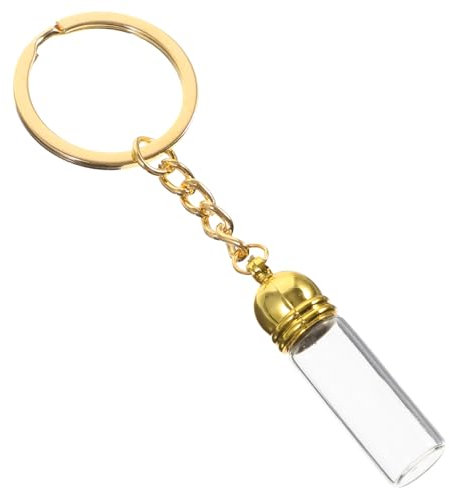 DEARMAMY Perfume Bottle Key Chain Glass Bottle Pendant Wishing keyring DIY Empty Vial Keychain Mini Refillable Perfume Travel Portable