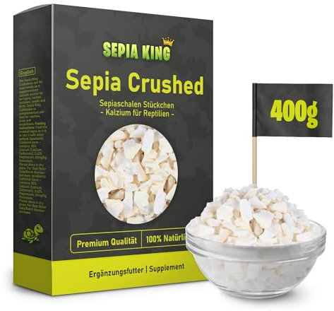 Sepia King - Sepiaschalen Bruch in Premium Qualität - Kalzium für Schildkröten, Bartagame, Geckos, Reptilien - Futterkalk, Kalk Terrarium Zubehör - Keine Reste oder Abfall