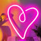 YIVIYAR Heart Neon Light Sign - Pink Wall Light for Bedroom, Wedding, Valentine's Day Decor - 3*AA Battery/USB Powered