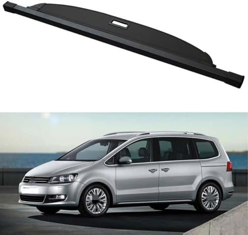JIAQINF Auto Hintere Kofferraum Hutablage, für VW Sharan 2012 2013 2014 2015 2016 2017 2018 2019 2020 2021 Hintere Kofferraumabdeckung Vorhang, Kofferraum Vorhang.