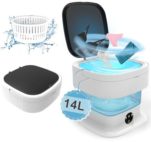 Portable Washing Machine, 14L 2.2kg 2 in 1 Small Washing Machine Portable Washe with Deep Cleaning of Underwear, Baby Clothes, Socks, Lavadora Portatil Suitable for Apartments, Dorm, Camping, RV, Blue
