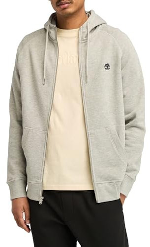 Timberland Felpa da Uomo con Cappuccio e Zip Exeter River Grigio Taglia S Codice TB0A2BNB052
