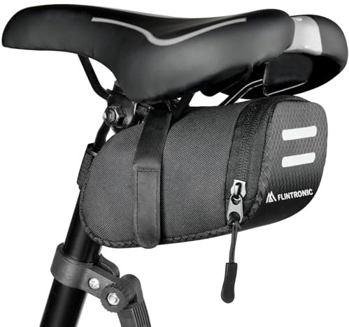 flintronic Fahrrad Satteltasche, Fahrradsitz Tasche, Fahrradtasche, Fahrradtasche Hecktasche, mit reflektierender, mit Klett-Befestigung, Leichten, für MTB Rennrad Faltrad 15 * 7 * 8,5 cm, Upgrade