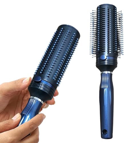 Polegas Retractable Hair Brush, Round Hair Brush Women Blow Dry, Easy Clean Travel Brush Suitable for Curly, Straight & Wet Hair, Use On Wet Or Dry Hair