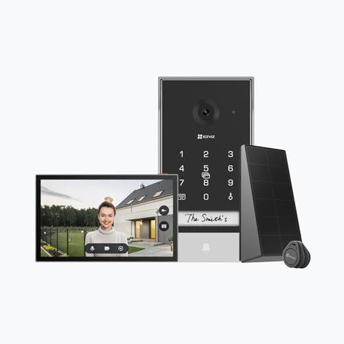 EZVIZ EP7 Interphone Vidéo 2K sans Fil avec Panneau Solaire, Ecran Tactile Couleur 7, Sonnette Vidéo sans Fil, Alimentation Solaire, Audio Bidirectionnel, WiFi 2,4/5 GHz, Détection de Humain