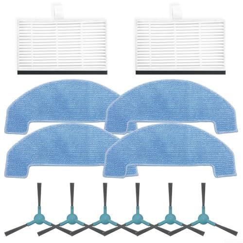 Ensemble de pièces de rechange pour Ultenic D10 avec brosses latérales, filtres et chiffon pour une meilleure performance de nettoyage (A)