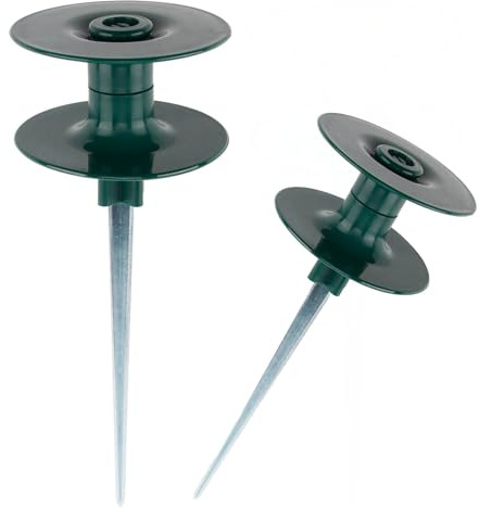 ENNSOO Gartenschlauchführungsspieß, 25,4 cm Schlauchführungen für Garten, robust, rostfreies Zink, stabiler Metallpfahl mit schwerem Drehverschluss, hält Gartenschlauch aus Blumenbeeten zum Schutz von