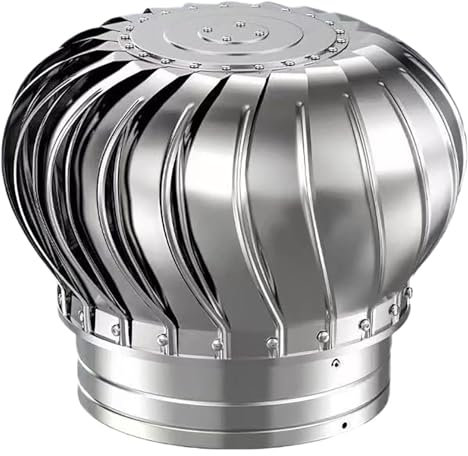 bingomiynhg Ventiladores de Techo con turbina de Acero Inoxidable, Ventiladores de Techo con turbina, alimentados por Viento, Resistentes a la Intemperie, Resistentes y duraderos, Tapas de chi