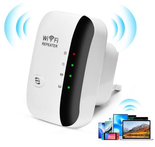 LURICO Amplificateur Wi-FI 300 Mbit/s 2,4 GHz, Extension de portée, amplificateur Compatible avec Tous Les appareils Wi-FI, 802.11N/B/G, sécurité WPA2, Installation Facile, Couverture de 50 m