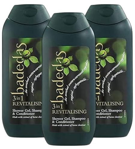 Badedas 3 in 1 Revitalising Shower Gel, Shampoo & Conditioner 200ml | Multipack | Pick a Bundle of 3 or 6 Packs