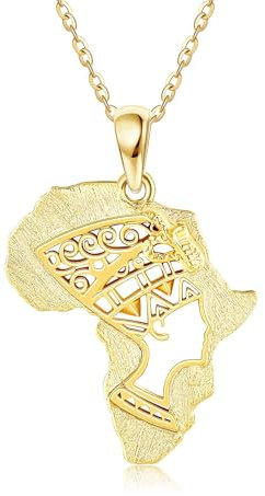 DAYLINLOVE Nofretete Halskette 925 Sterling Silber Afrika Halskette Königin Nofretete Anhänger Halskette Ägyptischer Schmuck Geschenke für Frauen Ehefrau Mutter