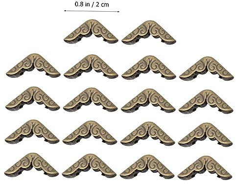 Gadpiparty 50 Stück Metall Eckenschutz Laptop Buch Scrapbooking Schutzecken Mit Graviertem Retro Muster Für Aktenordner Notizbücher Und Menüs