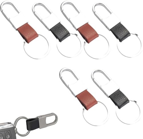 6 Pièces Porte-CléS en Cuir Tressé, Porte-CléS de Voiture en Cuir,Porte-CléS pour Homme Femme, pour Voiture, Moto, VéLo Et Maison,porte clef voiture,porte clé voiture