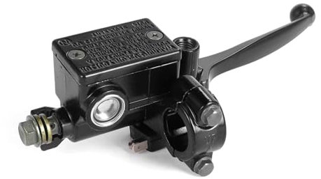 MNEVZX Pompa Freno Anteriore per Moto, Cilindro Principale Idraulico, Leva Freno Destra per Moto da Cross, Pit Bike, ATV, Quad, ciclomotore, Scooter(Black)