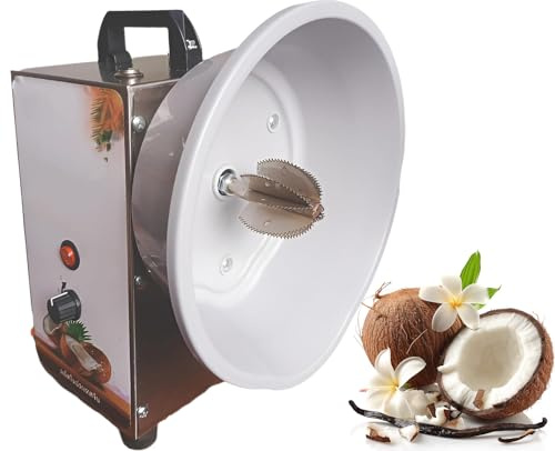 HYQNG Roueur à râpe de Coco Verticale Commerciale, Machine de Transformation de la Noix de Coco, 3 Vitesse réglable, poignées et Pieds Non glissés, pour la Boutique, Le Restaurant, la Boulangerie