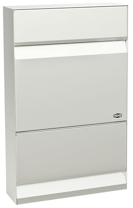 RENZ Erwin 610002 Boîte aux Lettres Design avec Serrure de sécurité, Couleur Blanc trafic RAL 9016M 117 x 375 x 375 mm