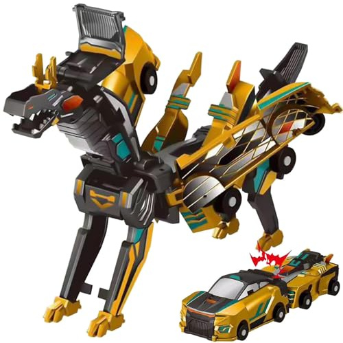 Dinosaur Transforming Car Toy, Magnetic Cars Transform Into Dinosaurs,Fun - Collision Transformation Car Toys for Boys & Girls|Party Favors Gift for Birthday, Christmas