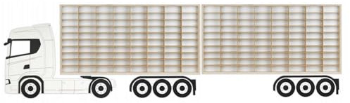 ART TWIST HOME ArtTwist 2X Modellauto Vitrine | Hot Wheels Aufbewahrung zu 160 Fächen | Sammlervitrine Hängend 78,5cm x 40cm x 4cm | Setzkasten Holz für Wanddeko und Organisation (LKW K03S)