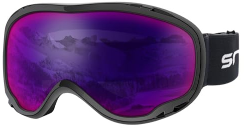 Snowledge Ski Snowboard Goggles with UV400 Protection, Skiing Snowboarding Goggles of Dual Lens with Anti Fog for Men, Women,Helmet Compatible