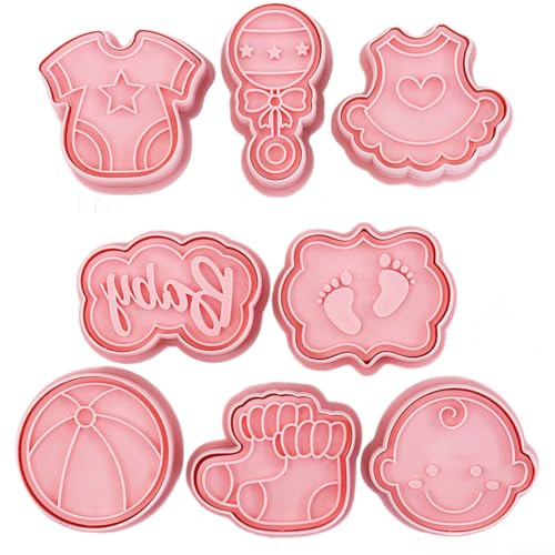 Cartoon Baby Themed 8 Piece Cookie Set for Baking Cookies Fondant Sugar Icing and Mooncake Decoration